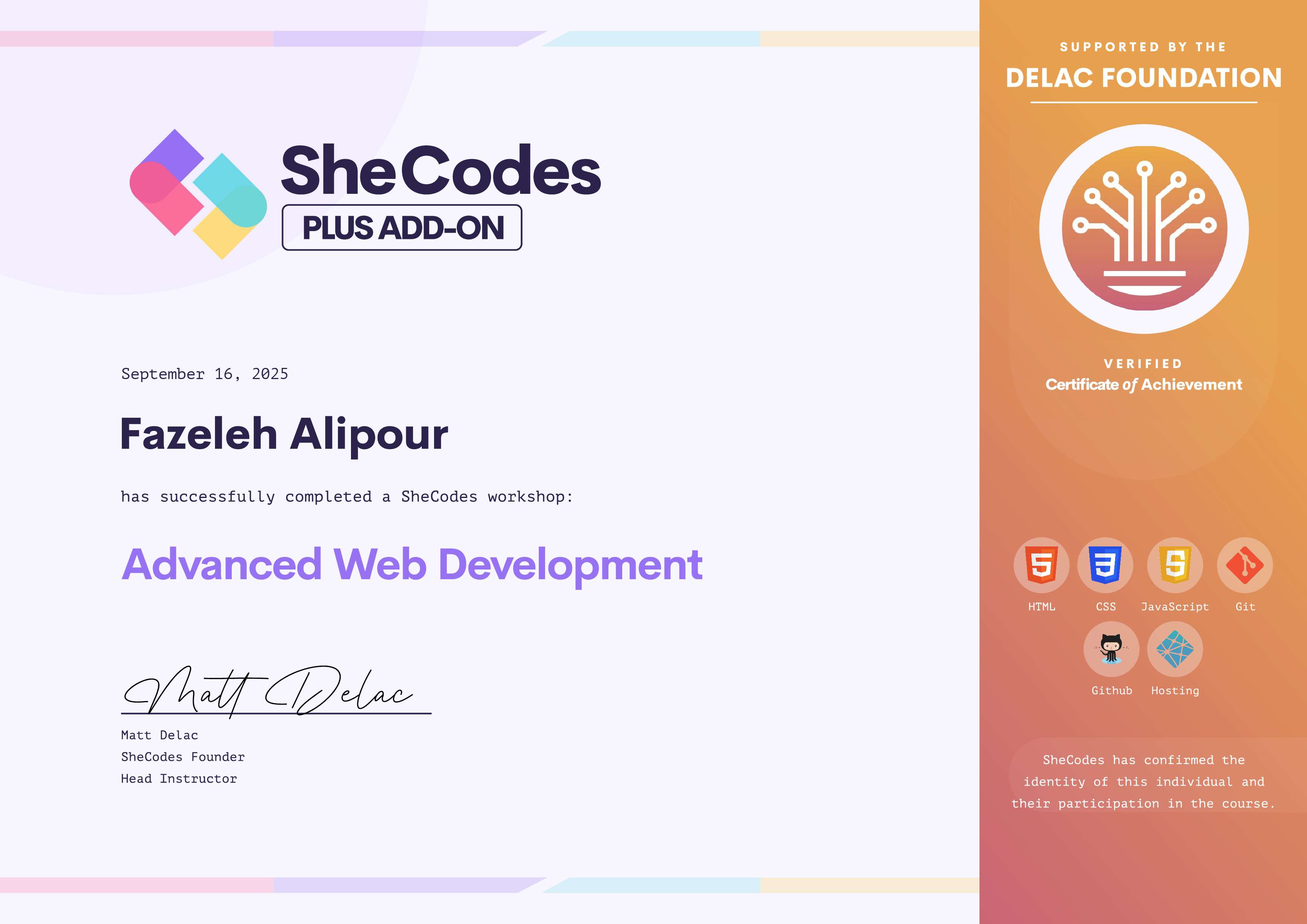 shecodes plus-add-on certificate